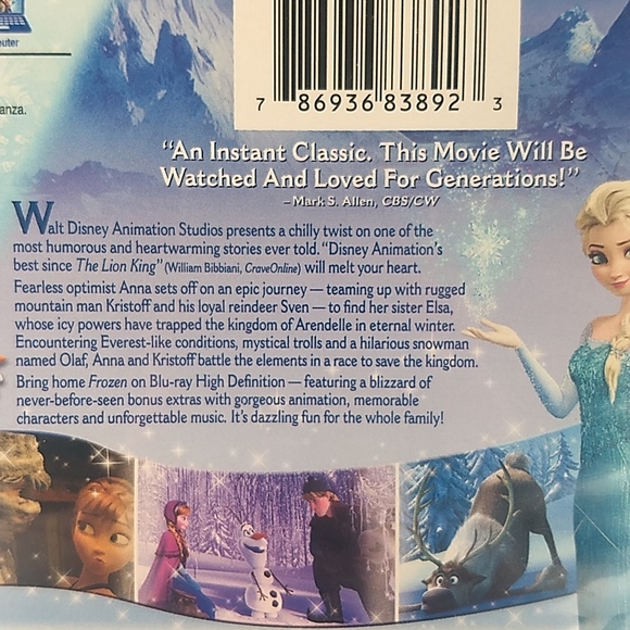 Frozen Blu Ray/DVD Combo Pack in VG condition - Picture 16 of 17